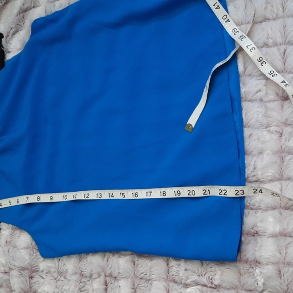 J. Crew Blue Ruffle High Neckline Fully Lined Sleeveless Tunic Top Size XSmall - Picture 5 of 10